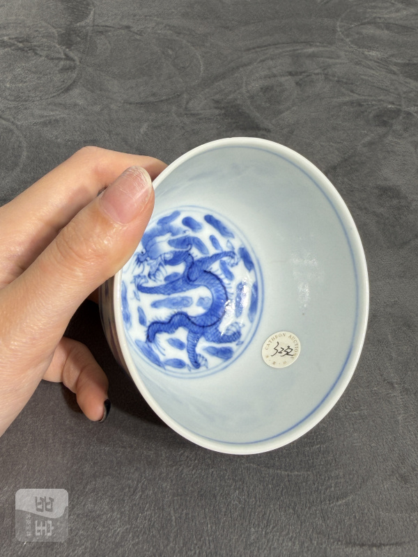 清晚期青花丹凤朝阳纹杯 - 图9